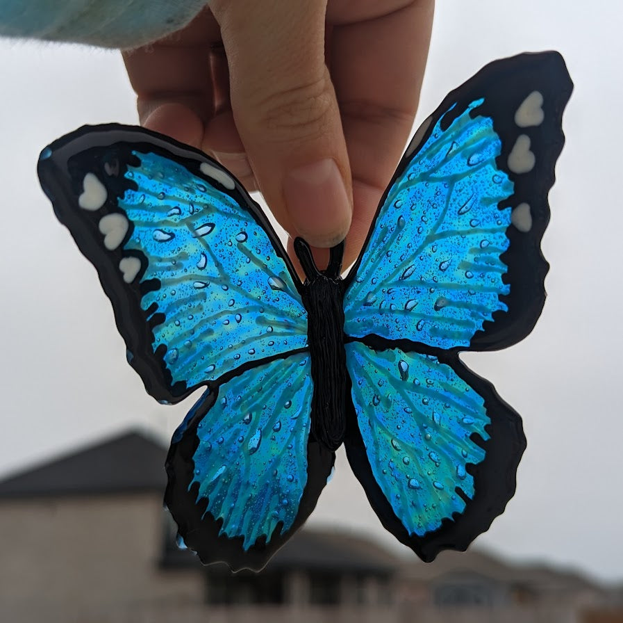 Blue Morpho Hair Clip