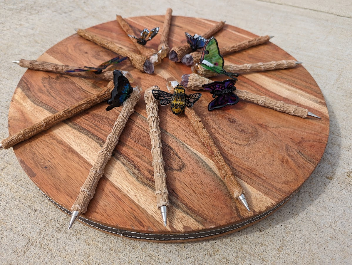 Pen Wand with Bee, Luna Moth, or Dragonfly