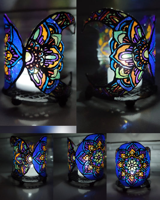 Mandala Goddess Moon Tea Light Holder